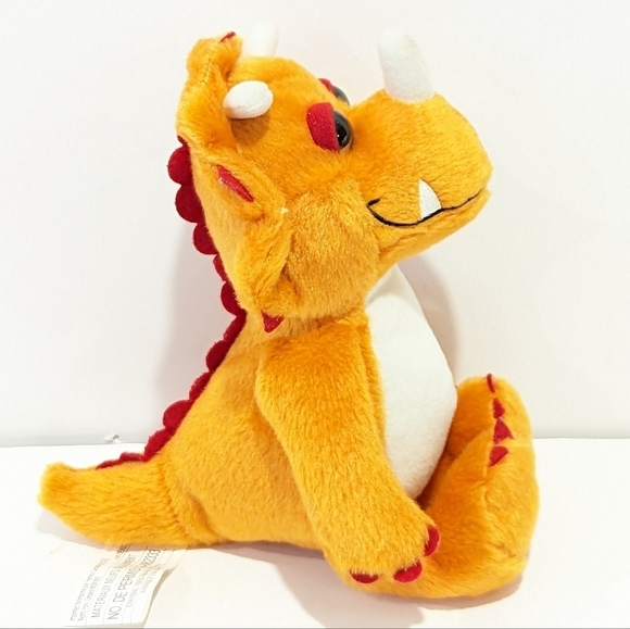 2/$20 Kinder triceratops orange dinosaur plush - Picture 3 of 7